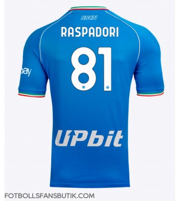 SSC Napoli Giacomo Raspadori #81 Replika Hemmatröja 2023-24 Kortärmad